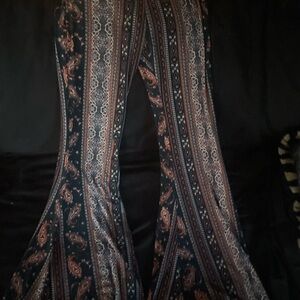 Black and Brown Leggings with Bohemian Flair